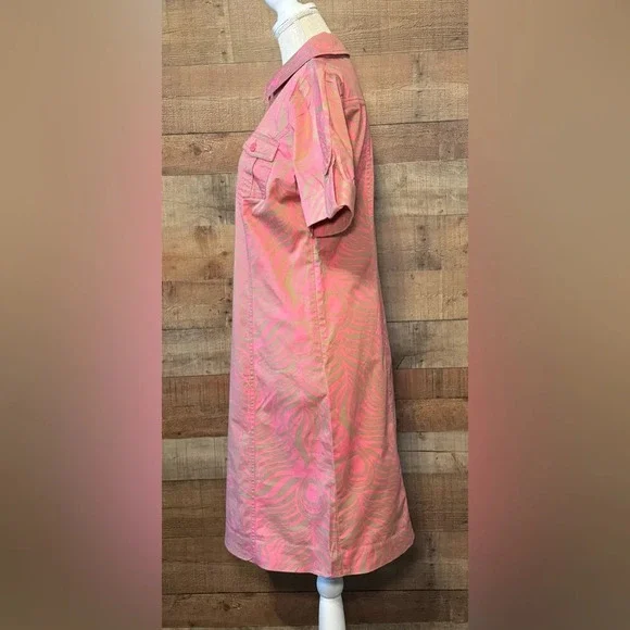 Lilly Pulitzer Apple Dress in Curious Pink Frenchie Print Women's size 6 Peacock - Picture 5 of 9